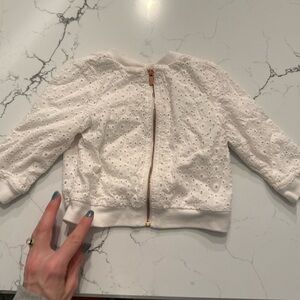 Cat & Jack White Eyelet Kids Jacket